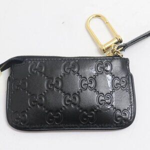 GUCCI Guccissima Black Leather Coin Case 447964